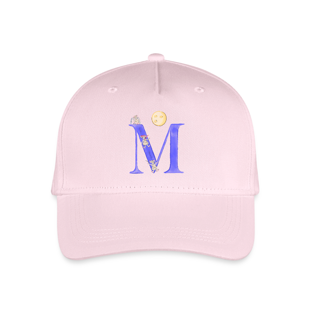 Kinder Snapback Cap personalisiert –  mit Anfangsbuchstaben "M" - Hellrosa