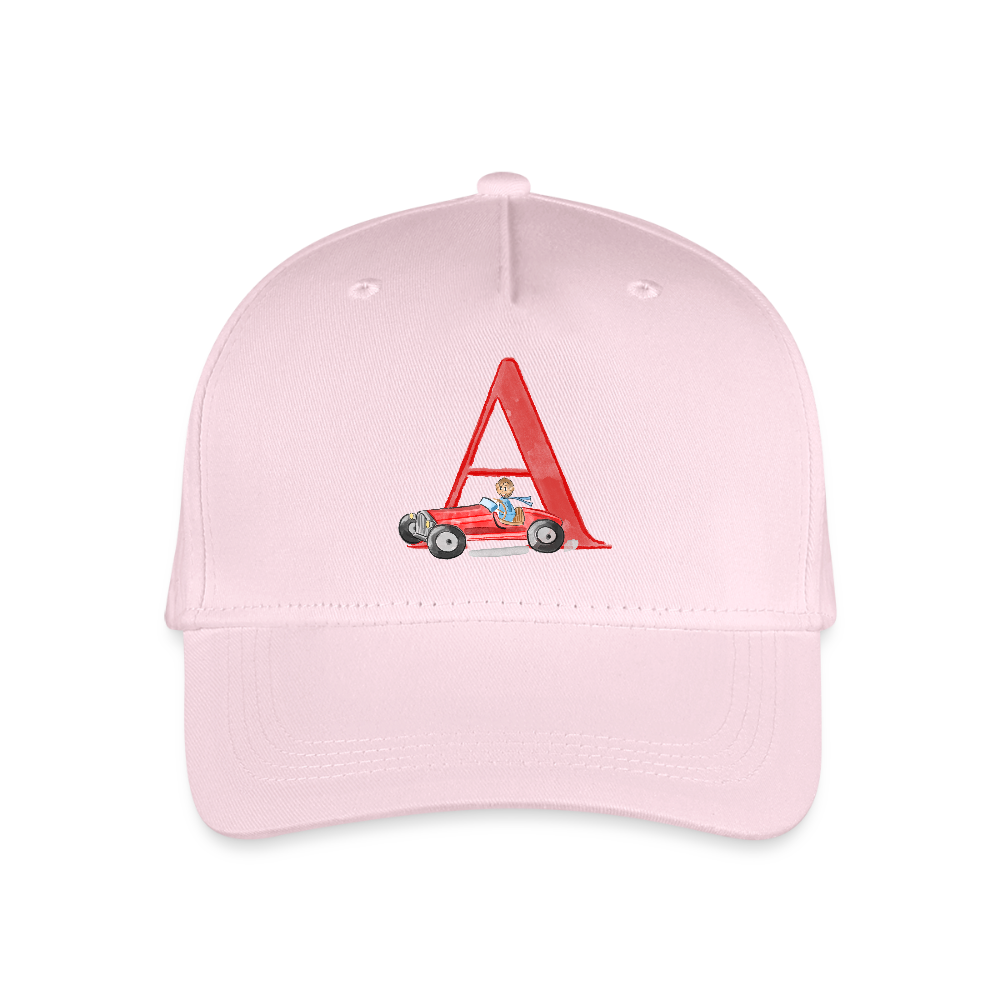 Kinder Snapback Cap personalisiert –  mit Anfangsbuchstaben "A" - Hellrosa