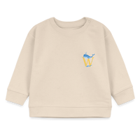 Baby Sweatshirt personalisiert – Bio-Baumwolle Buchstabe "W" - Weißgrau