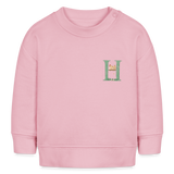 Baby Sweatshirt personalisiert – Bio-Baumwolle Buchstabe "H" Huhn - Hellrosa