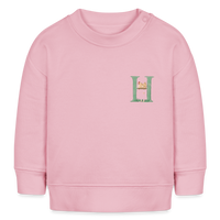 Baby Sweatshirt personalisiert – Bio-Baumwolle Buchstabe "H" Huhn - Hellrosa