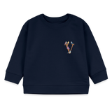 Baby Sweatshirt personalisiert – Bio-Baumwolle Buchstabe "V" - Navy