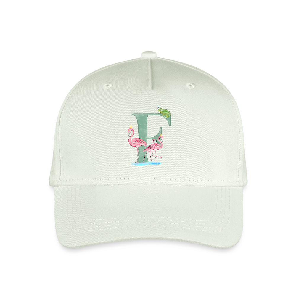 Kinder Snapback Cap personalisiert –  mit Anfangsbuchstaben "F" - Helles Mintgrün