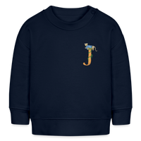 Baby Sweatshirt personalisiert – Bio-Baumwolle Buchstabe "J" blau - Navy