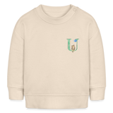 Baby Sweatshirt personalisiert – Bio-Baumwolle Buchstabe "U" - Weißgrau