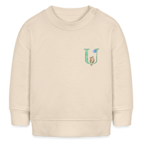 Baby Sweatshirt personalisiert – Bio-Baumwolle Buchstabe "U" - Weißgrau
