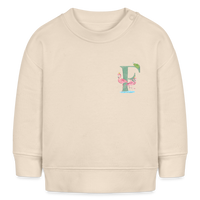 Baby Sweatshirt personalisiert – Bio-Baumwolle Buchstabe "F" - Weißgrau