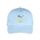 Kinder Snapback Cap personalisiert –  mit Anfangsbuchstaben "W" - Hellblau