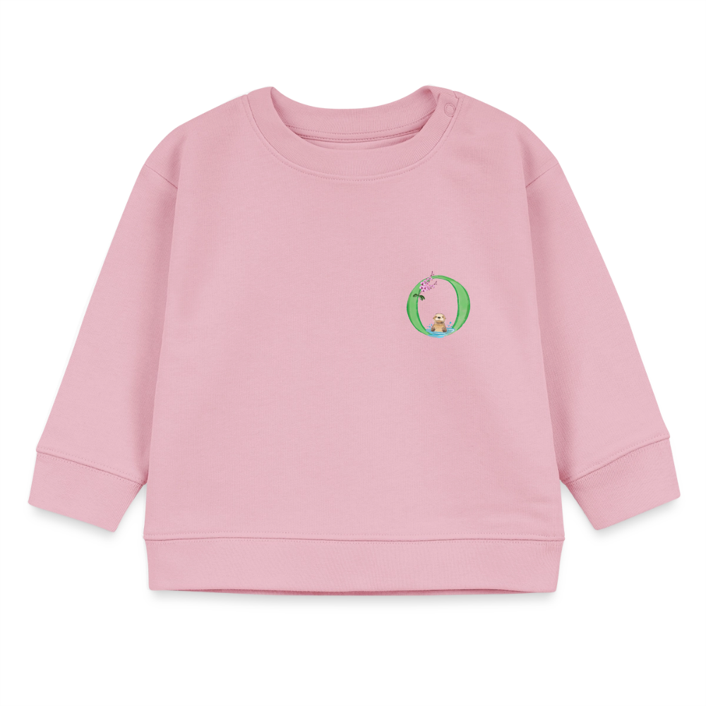 Baby Sweatshirt personalisiert – Bio-Baumwolle Buchstabe "O" - Hellrosa
