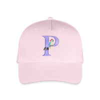 Kinder Snapback Cap personalisiert –  mit Anfangsbuchstaben "P" Pirat - Hellrosa