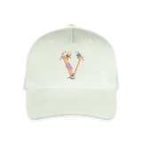 Kinder Snapback Cap personalisiert –  mit Anfangsbuchstaben "V" - Helles Mintgrün