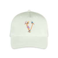 Kinder Snapback Cap personalisiert –  mit Anfangsbuchstaben "V" - Helles Mintgrün