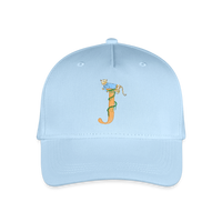 Kinder Snapback Cap personalisiert –  mit Anfangsbuchstaben "J" Blau - Hellblau