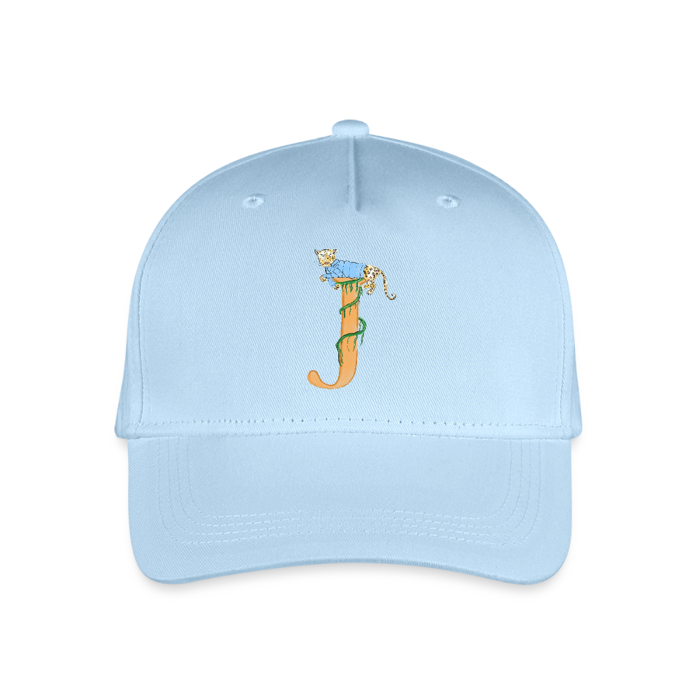 Kinder Snapback Cap personalisiert –  mit Anfangsbuchstaben "J" Blau - Hellblau