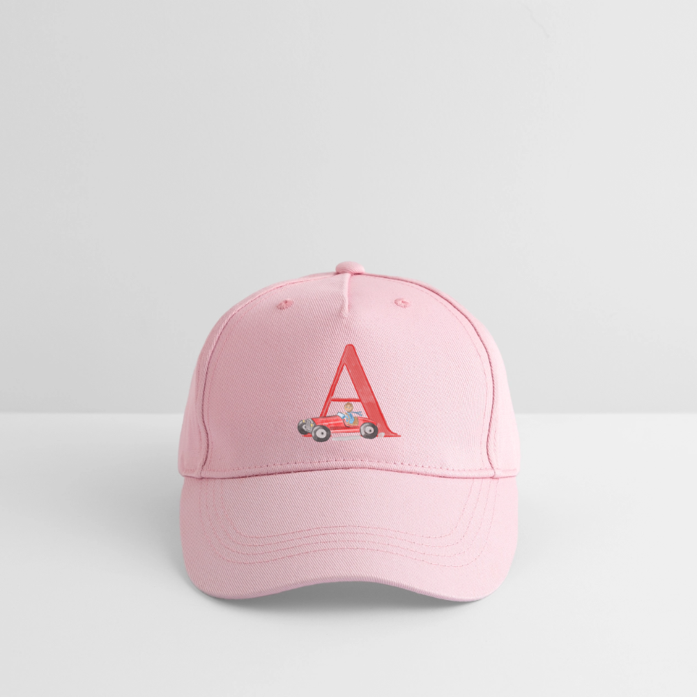 Kinder Snapback Cap personalisiert –  mit Anfangsbuchstaben "A" - Hellrosa