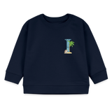 Baby Sweatshirt personalisiert – Bio-Baumwolle Buchstabe "I" - Navy