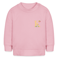 Baby Sweatshirt personalisiert – Bio-Baumwolle Buchstabe "K" - Hellrosa