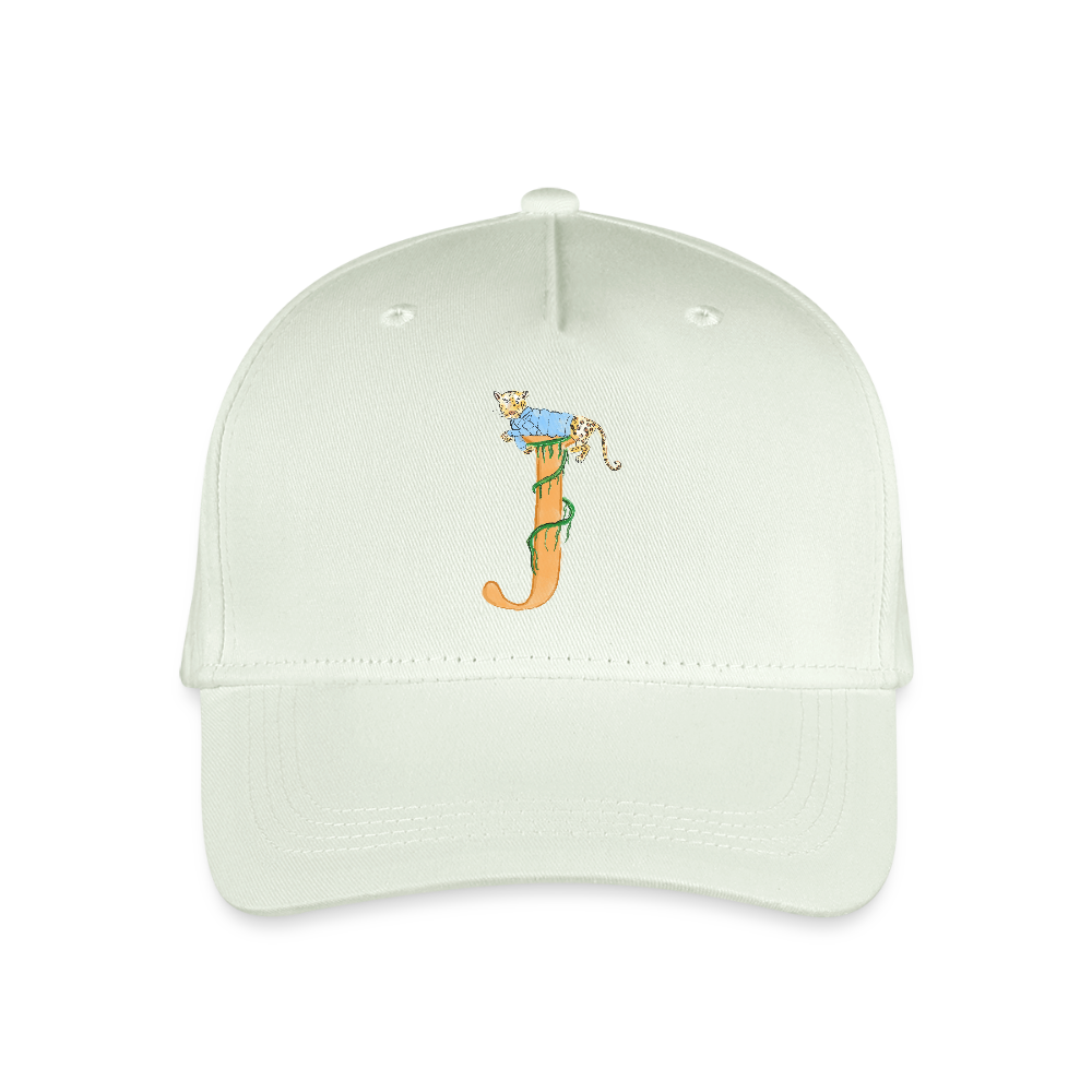 Kinder Snapback Cap personalisiert –  mit Anfangsbuchstaben "J" Blau - Helles Mintgrün