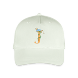 Kinder Snapback Cap personalisiert –  mit Anfangsbuchstaben "J" Blau - Helles Mintgrün