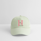 Kinder Snapback Cap personalisiert –  mit Anfangsbuchstaben "H" Hirsch - Helles Mintgrün