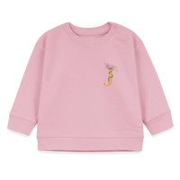 Baby Sweatshirt personalisiert – Bio-Baumwolle Buchstabe "J" rosa - Hellrosa