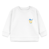 Baby Sweatshirt personalisiert – Bio-Baumwolle Buchstabe "W" - Weiß