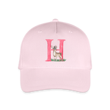 Kinder Snapback Cap personalisiert –  mit Anfangsbuchstaben "H" Hirsch - Hellrosa