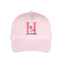 Kinder Snapback Cap personalisiert –  mit Anfangsbuchstaben "H" Hirsch - Hellrosa