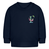 Baby Sweatshirt personalisiert – Bio-Baumwolle Buchstabe "F" - Navy
