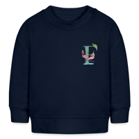 Baby Sweatshirt personalisiert – Bio-Baumwolle Buchstabe "F" - Navy