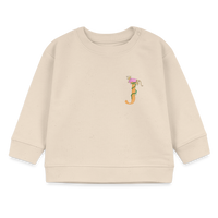 Baby Sweatshirt personalisiert – Bio-Baumwolle Buchstabe "J" rosa - Weißgrau