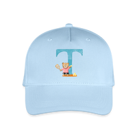 Kinder Snapback Cap personalisiert –  mit Anfangsbuchstaben "T" - Hellblau