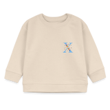 Baby Sweatshirt personalisiert – Bio-Baumwolle Buchstabe "X" - Weißgrau