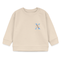 Baby Sweatshirt personalisiert – Bio-Baumwolle Buchstabe "X" - Weißgrau