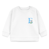 Baby Sweatshirt personalisiert – Bio-Baumwolle Buchstabe "E" - Weiß