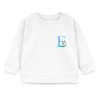 Baby Sweatshirt personalisiert – Bio-Baumwolle Buchstabe "E" - Weiß