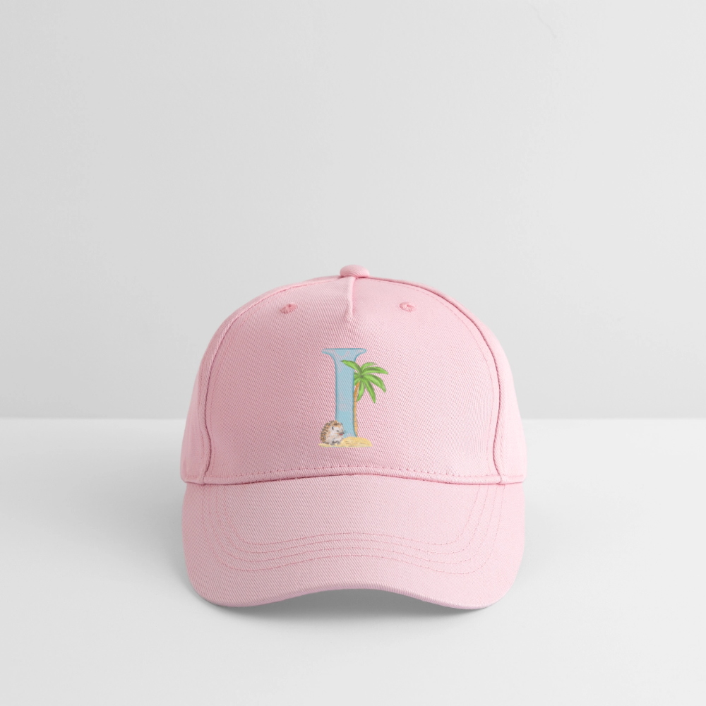 Kinder Snapback Cap personalisiert –  mit Anfangsbuchstaben "I" - Hellrosa