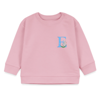 Baby Sweatshirt personalisiert – Bio-Baumwolle Buchstabe "E" - Hellrosa