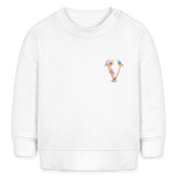 Baby Sweatshirt personalisiert – Bio-Baumwolle Buchstabe "V" - Weiß