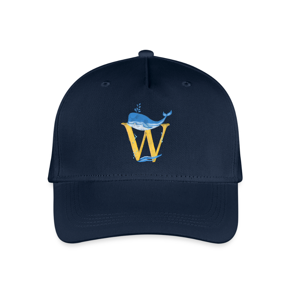 Kinder Snapback Cap personalisiert –  mit Anfangsbuchstaben "W" - Navy
