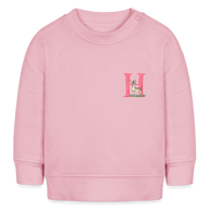 Baby Sweatshirt personalisiert – Bio-Baumwolle Buchstabe "H" Hirsch - Hellrosa