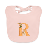 Baby Lätzchen personalisiert – Bio-Baumwolle mit Buchstabe "R" 🌱🍼 - Rose