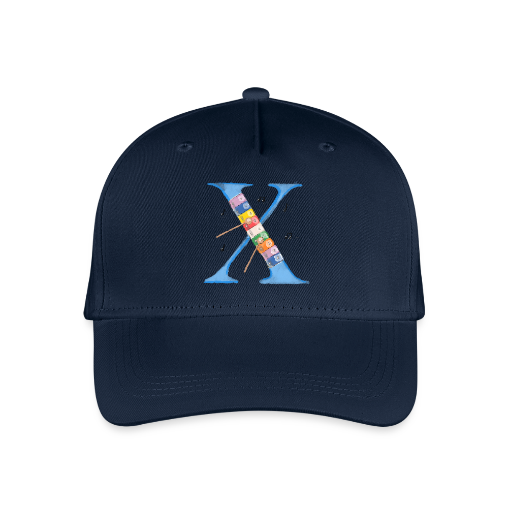 Kinder Snapback Cap personalisiert –  mit Anfangsbuchstaben "X" - Navy