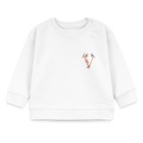 Baby Sweatshirt personalisiert – Bio-Baumwolle Buchstabe "V" - Weiß