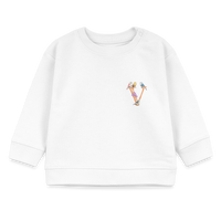 Baby Sweatshirt personalisiert – Bio-Baumwolle Buchstabe "V" - Weiß