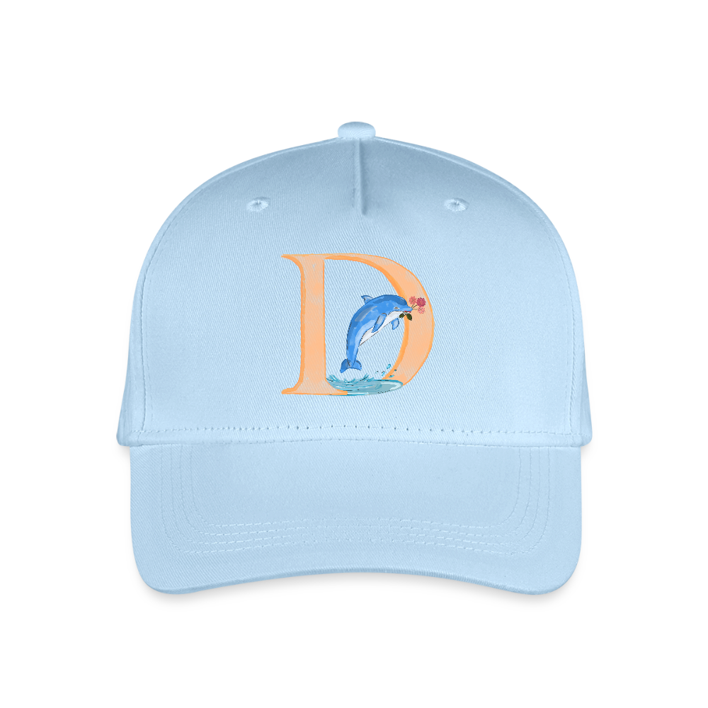 Kinder Snapback Cap personalisiert –  mit Anfangsbuchstaben "D" - Hellblau