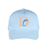 Kinder Snapback Cap personalisiert –  mit Anfangsbuchstaben "D" - Hellblau