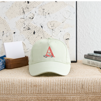 Kinder Snapback Cap personalisiert –  mit Anfangsbuchstaben "A" - Helles Mintgrün