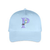 Kinder Snapback Cap personalisiert –  mit Anfangsbuchstaben "P" Pirat - Hellblau