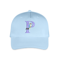 Kinder Snapback Cap personalisiert –  mit Anfangsbuchstaben "P" Pirat - Hellblau